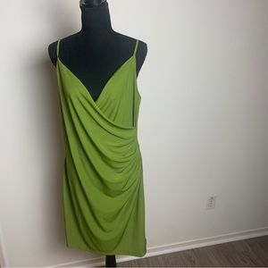 Green spaghetti strap mini dress